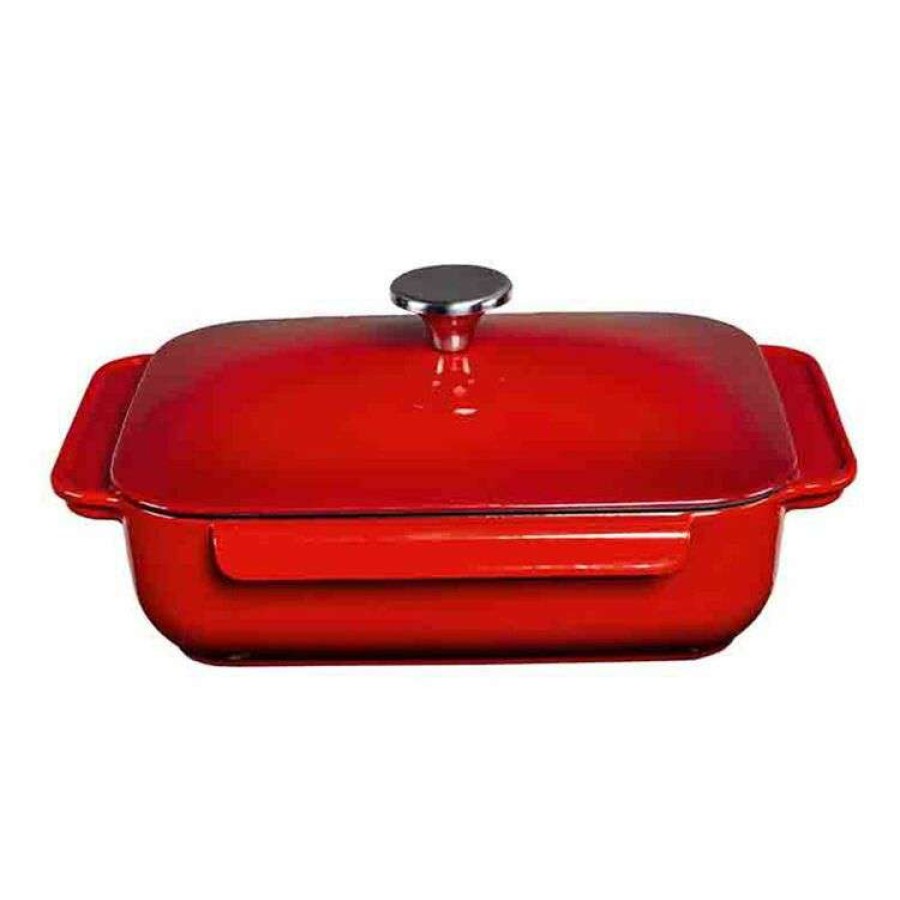 Kitchen & Dining * | Smith & Nobel Cast Iron Roaster With Lid Red