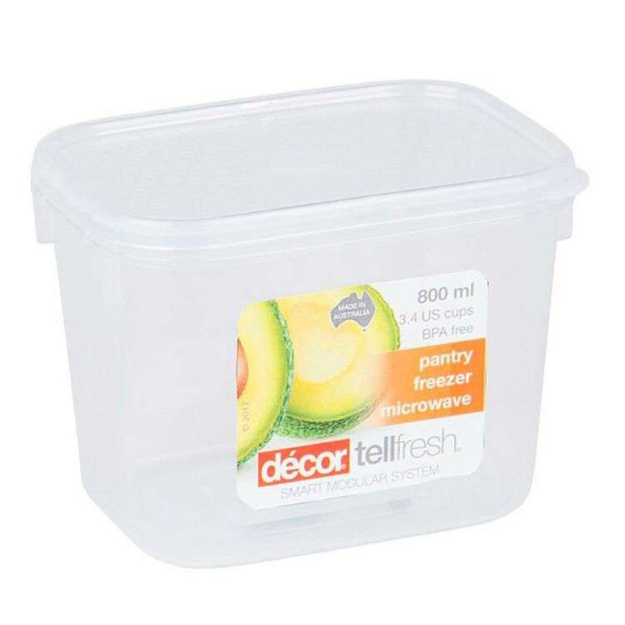 Kitchen & Dining * | Decor Decor Tellfresh Plastic Oblong Food Storage Container 800Ml