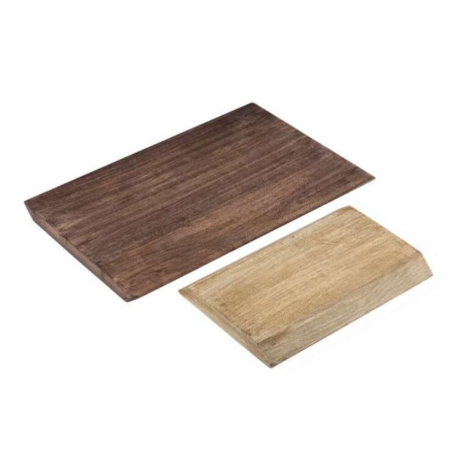 Kitchen & Dining * | Academy Darcy Serving Boards Set Natural 30X20X2.5Cm/45X30X3.5Cm