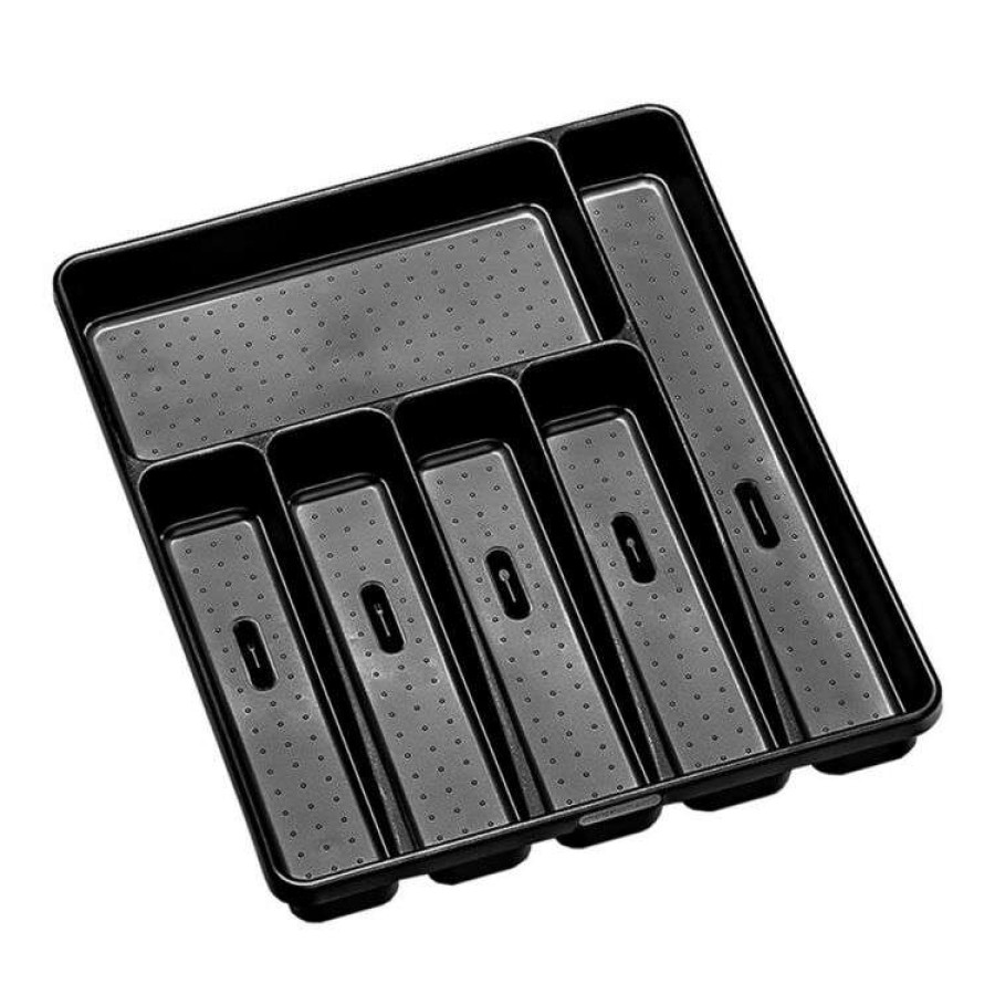 Kitchen & Dining * | Madesmart 6 Compartment Cutlery Tray Carbon