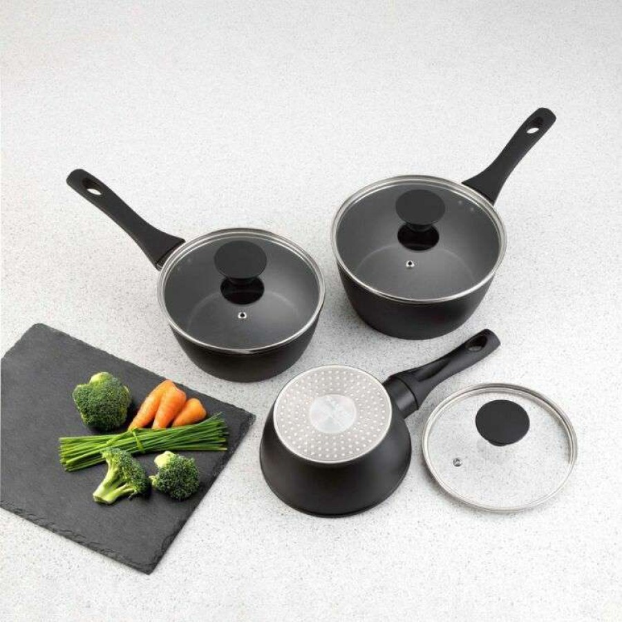 Kitchen & Dining * | Salter Geo Hex 3Pc Saucepan Set