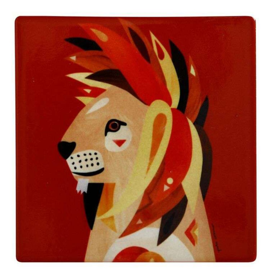 Kitchen & Dining * | Maxwell & Williams Pete Cromer Wildlife Coaster 9.5Cm Lion