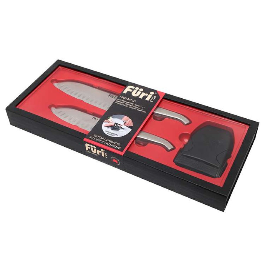 Kitchen & Dining * | Furi Pro East West Santoku & Diamond Fingers 3 Piece Set