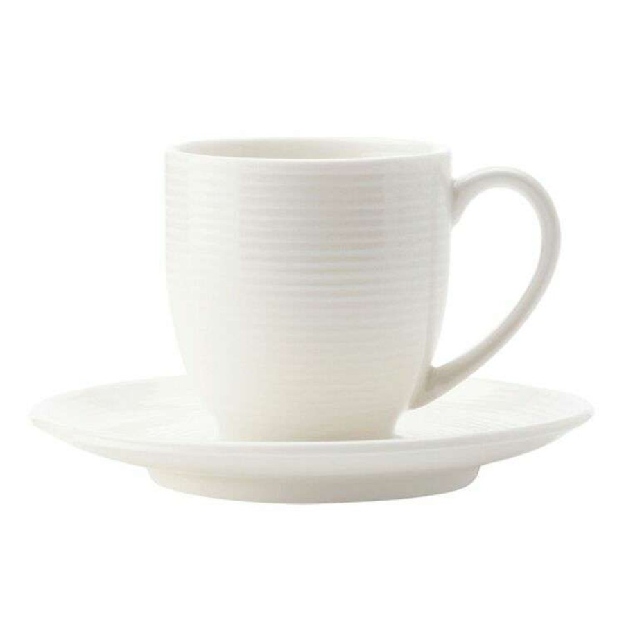 Kitchen & Dining * | Casa Domani Casual White Evolve Demi Cup And Saucer 100Ml