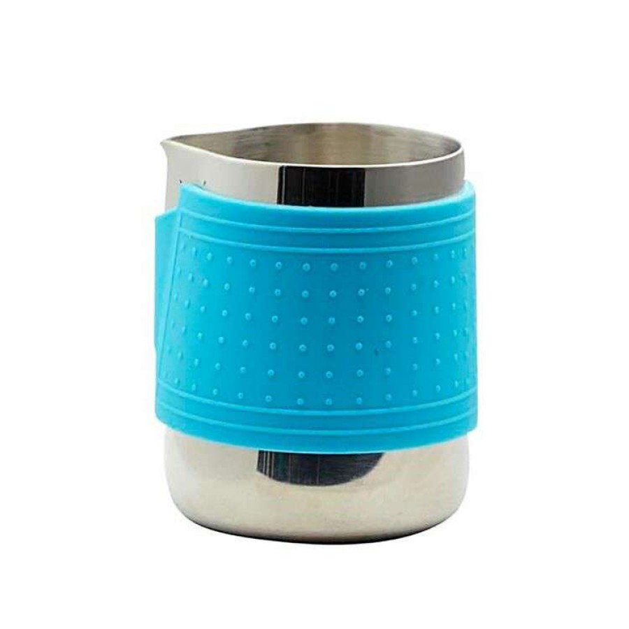 Kitchen & Dining * | Coffee Culture Stainless Steel Milk Frothing Jug With Blue Silicone Sleeve 350Ml