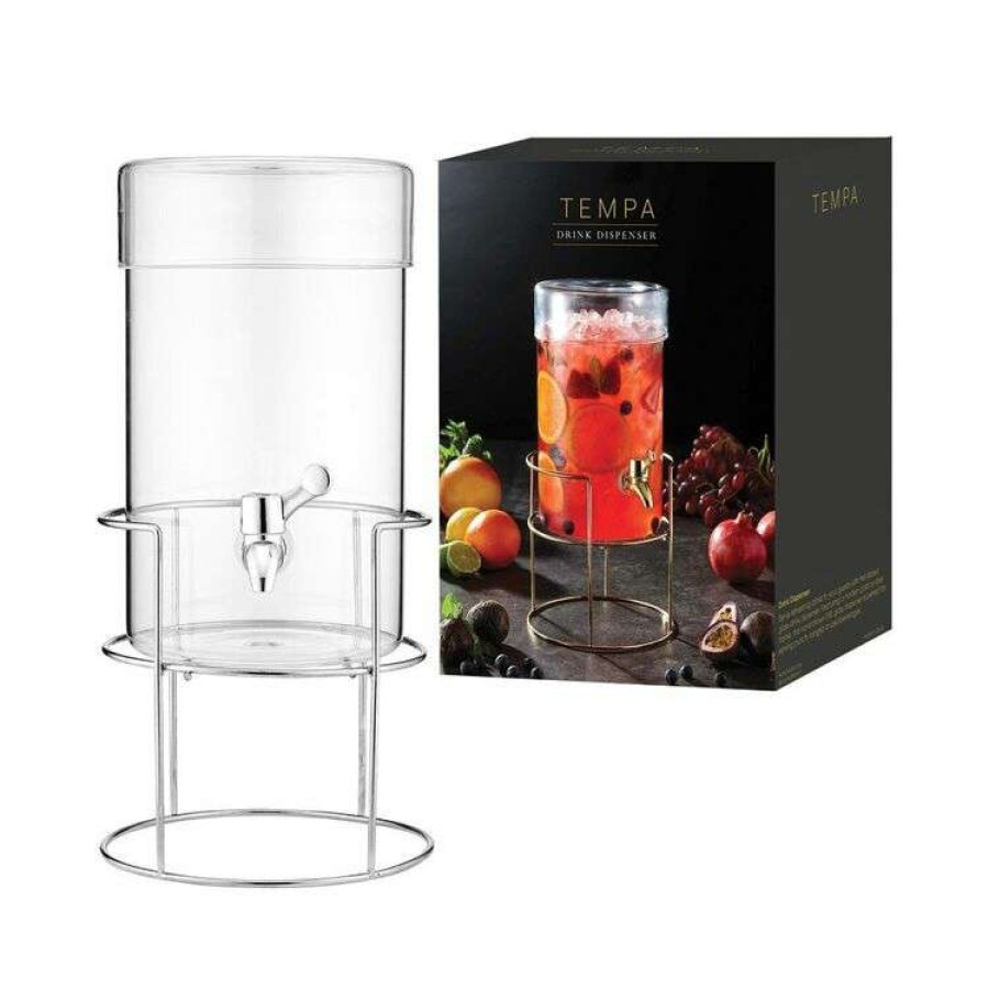 Kitchen & Dining * | Ladelle Tempa Quinn Silver Glass Drink Dispenser 3.8L