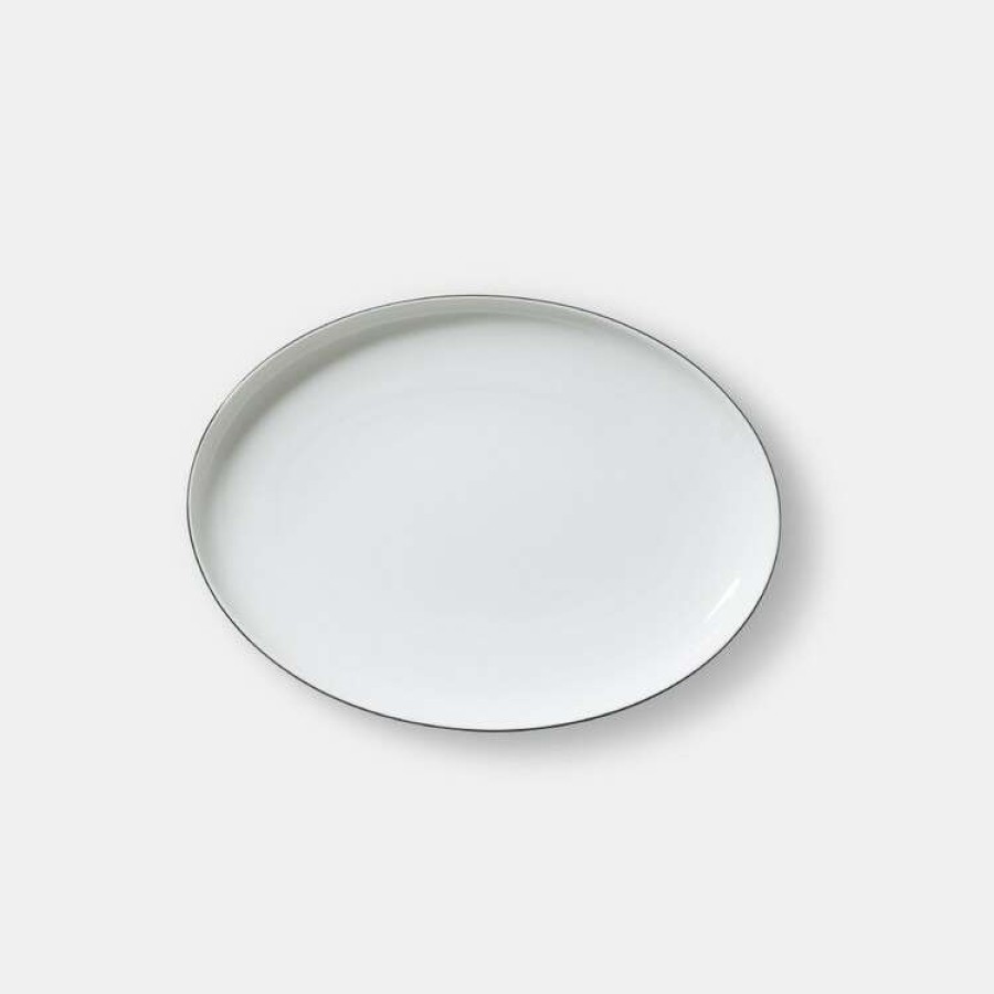 Kitchen & Dining * | Jayson Brunsdon Homewares Jayson Brunsdon Oatley Noir Rimmed Oval Platter 26 X 18 Cm