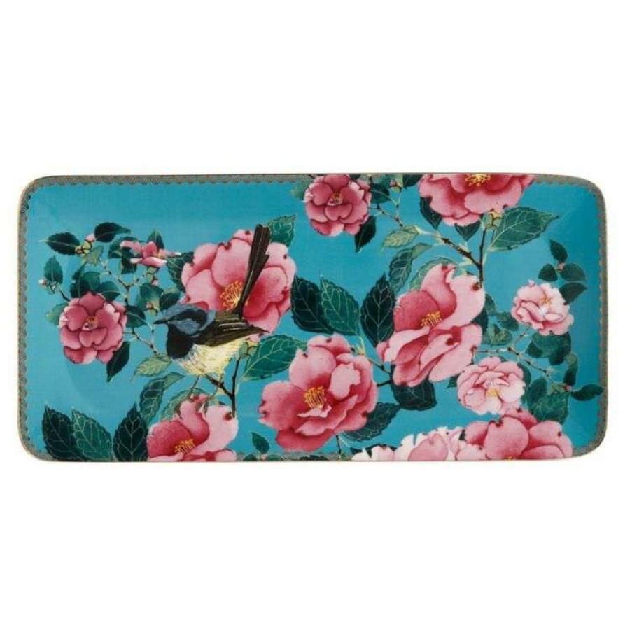 Kitchen & Dining * | Maxwell & Williams T+C Silk Road Rectangular Platter 33 X 15 Cm Aqua