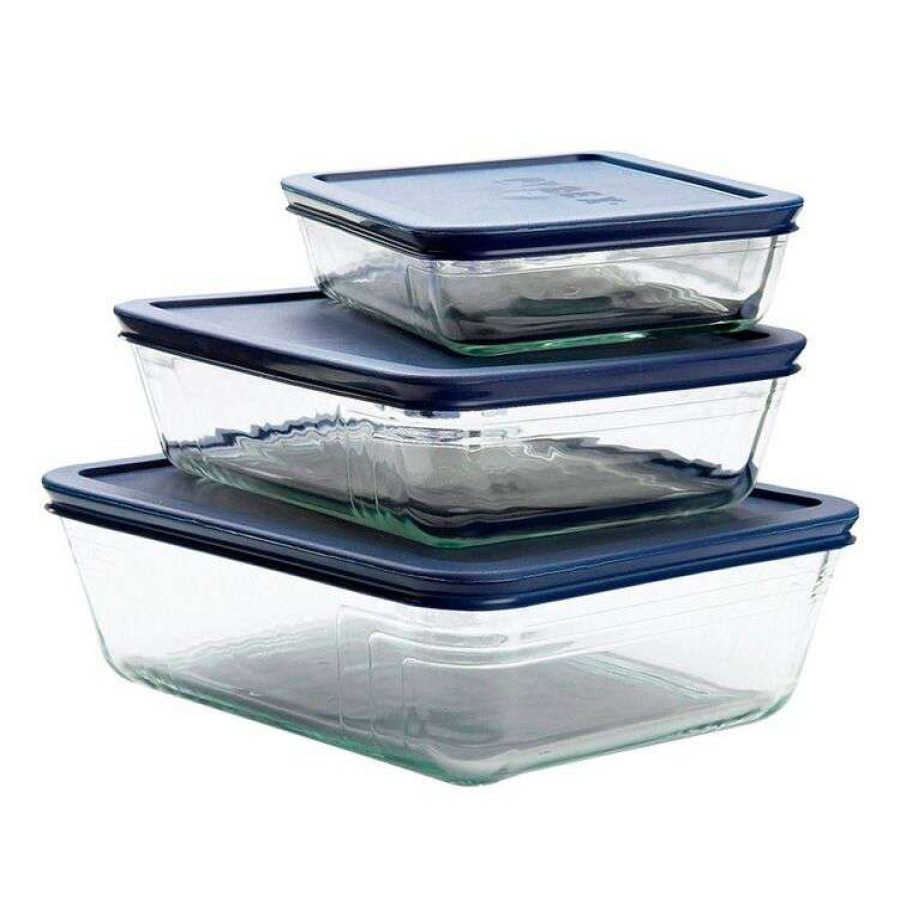 Kitchen & Dining * | Pyrex Glass 6-Piece Oblong Food Storage