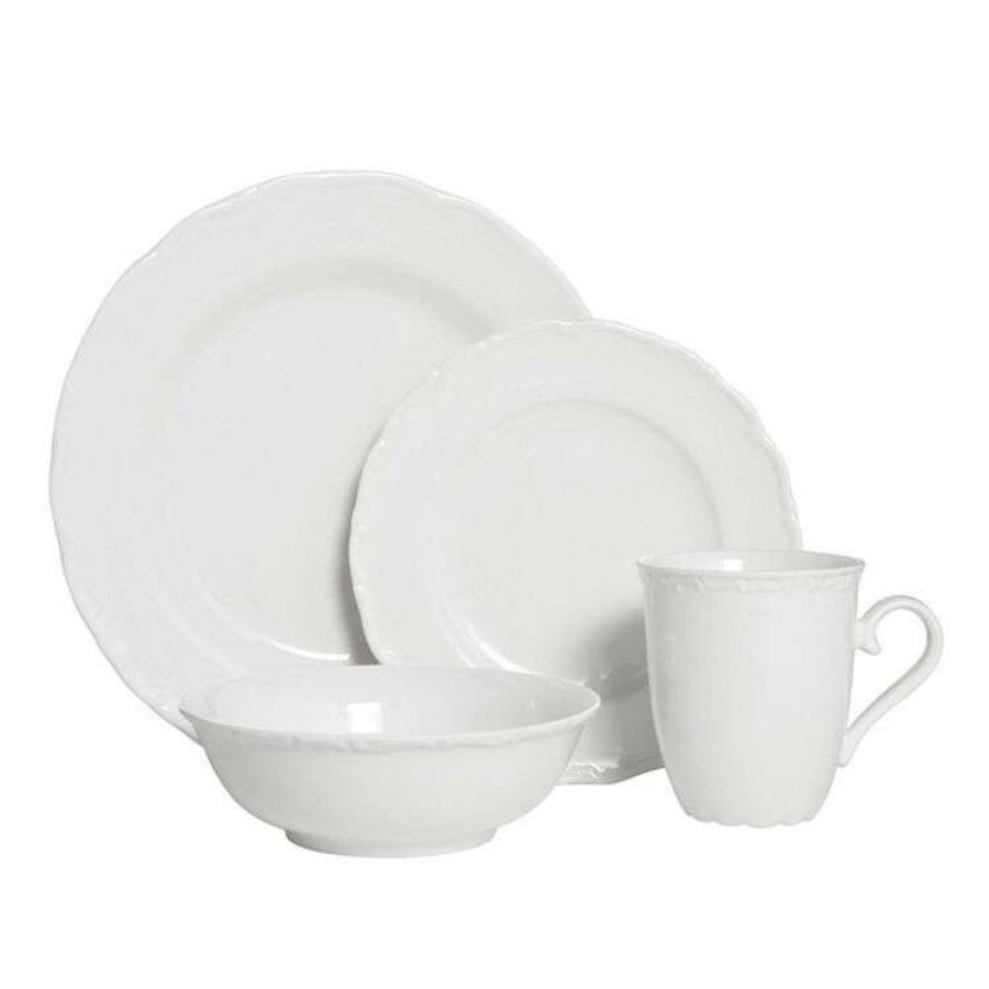 Kitchen & Dining * | Casa Domani Casual White Florence 16-Piece Dinner Set