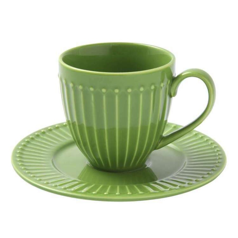 Kitchen & Dining * | Chyka Home Sunday Cup & Saucer Set 220Ml Green