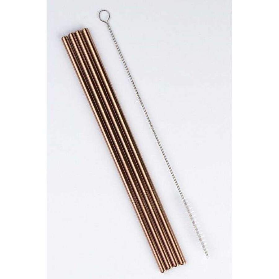 Kitchen & Dining * | Smith & Nobel Sn 4Pack Straight Straw Rgold With Brush