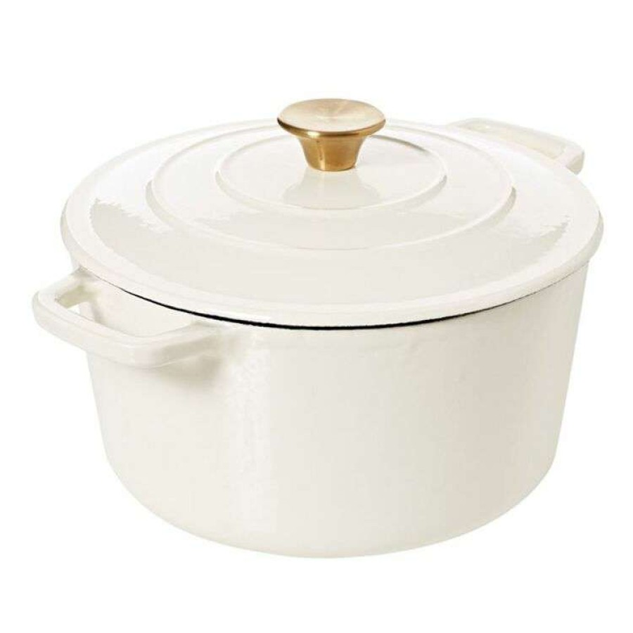 Kitchen & Dining * | Smith & Nobel Luxe Cast Iron Casserole 5L Almond Gold