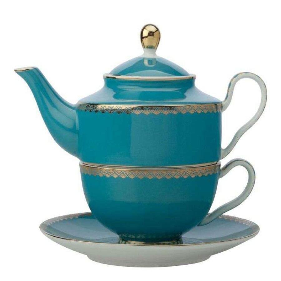 Kitchen & Dining * | Maxwell & Williams Teas & C'S Classic Tea For One With Infuser 380Ml Aqua Gift Boxed