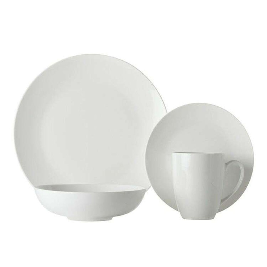 Kitchen & Dining * | Maxwell & Williams White Basic Fitzrovia 16-Piece Dinner Set