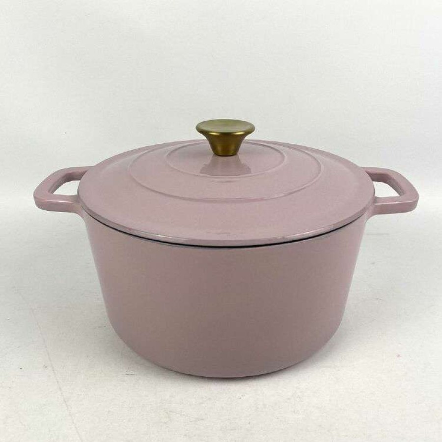 Kitchen & Dining * | Smith & Nobel Luxe Cast Iron Casserole Pink 5L