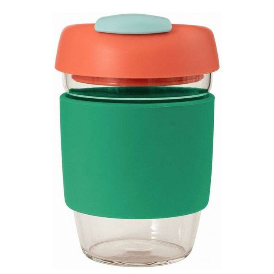 Kitchen & Dining * | Avanti Go Cup Glass 296Ml Green/Coral/Seafoam