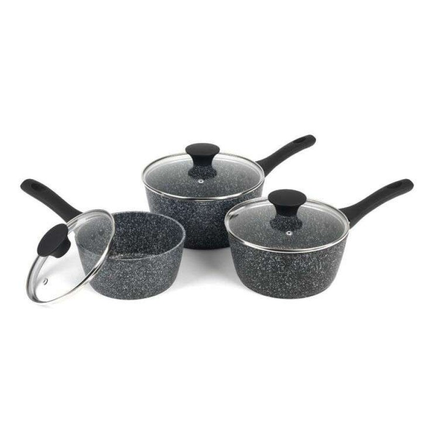 Kitchen & Dining * | Salter Megastone Thermo Collar Palladium 3Pc Saucepan Set