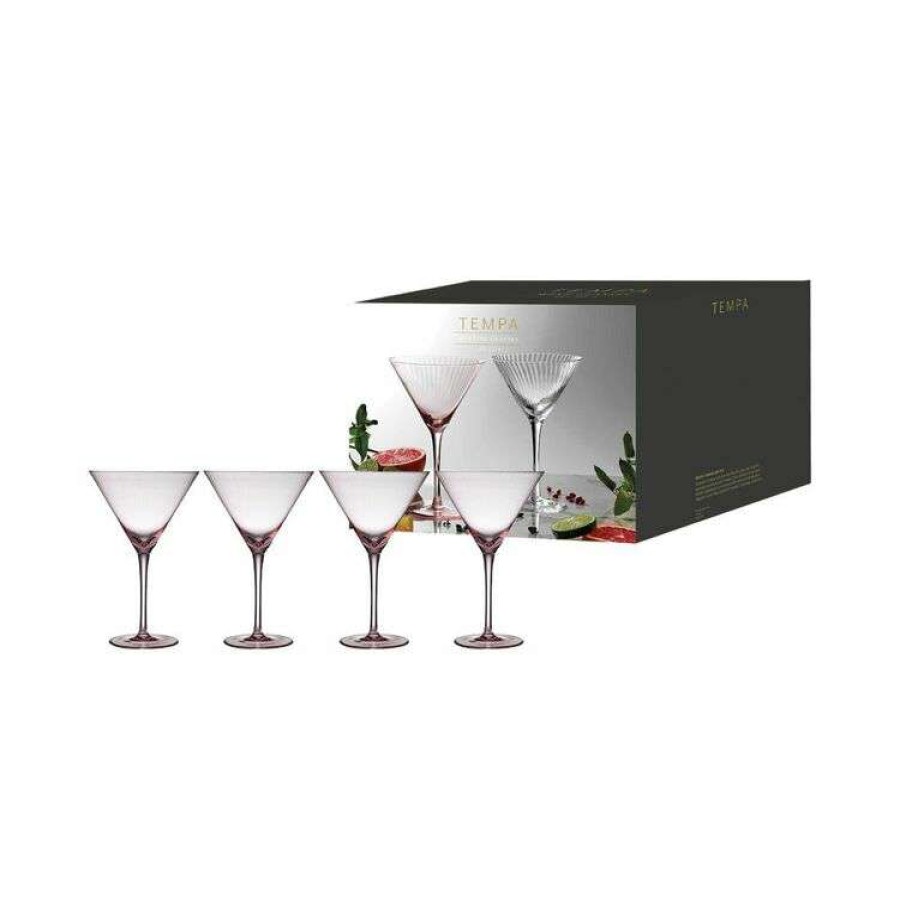 Kitchen & Dining * | Tempa Esme 4 Pack Martini Glass Blush