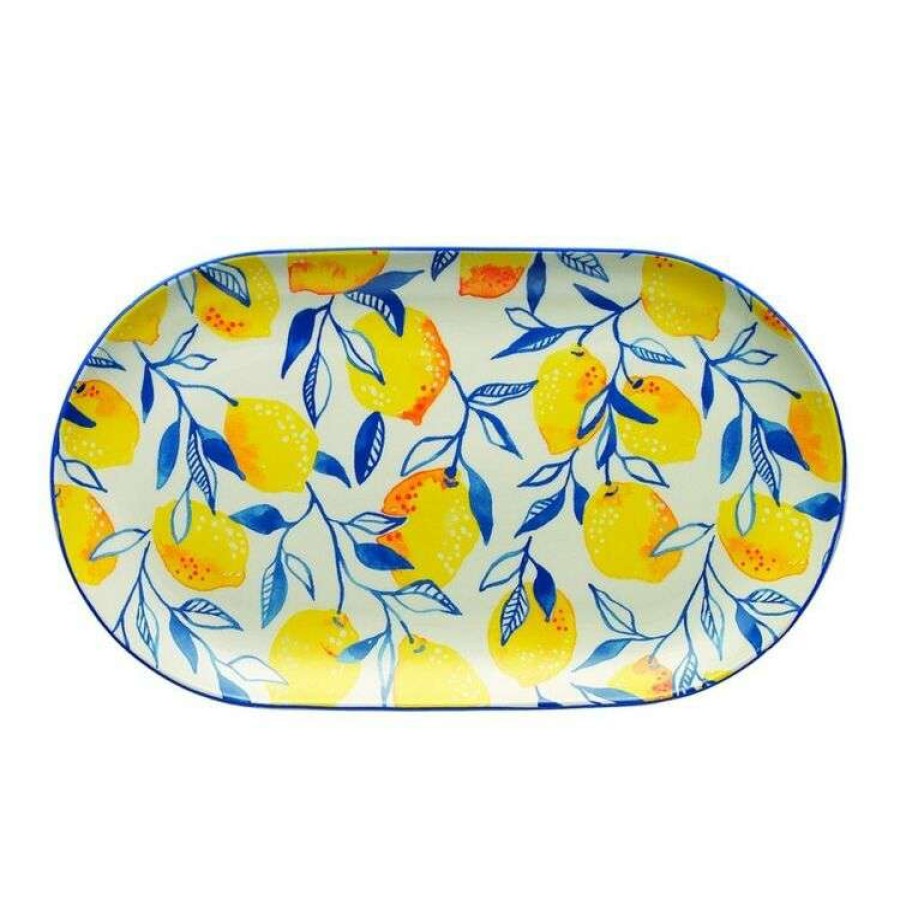 Kitchen & Dining * | Ecology Punch Oval Platter 32X18Cm Lemon