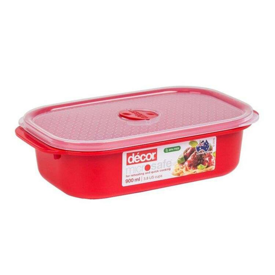 Kitchen & Dining * | Decor Decor Microsafe Oblong Food Storage Container 900Ml