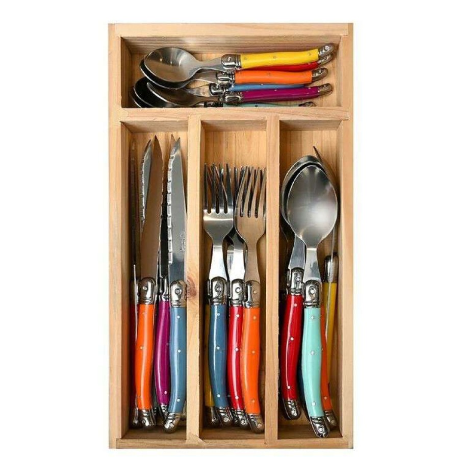 Kitchen & Dining * | Laguiole Elite Rainbow 24 Piece Cutlery Set