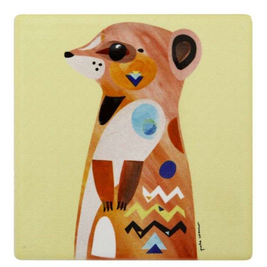 Kitchen & Dining * | Maxwell & Williams Pete Cromer Wildlife Coaster 9.5Cm Meerkat