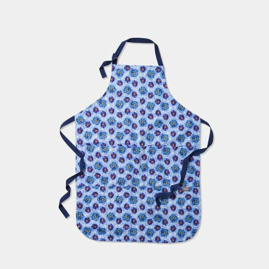 Kitchen & Dining * | Mozi Blue Pansy Apron