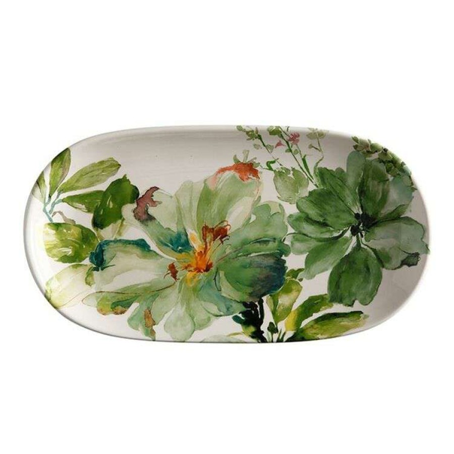 Kitchen & Dining * | Casa Domani Botanical Oval Platter 33 X 17 Cm