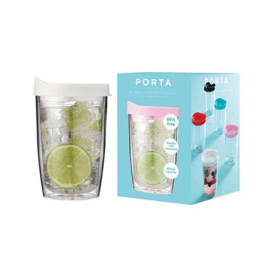 Kitchen & Dining * | Porta Portables Clear White Travel Mug Tumbler