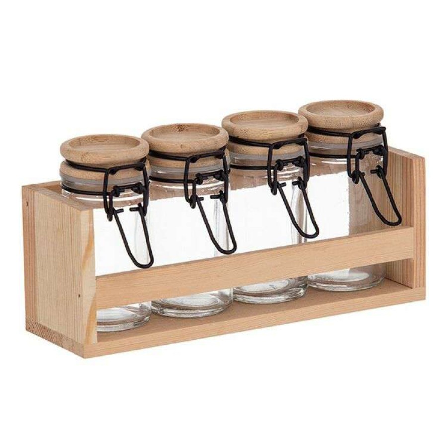 Kitchen & Dining * | Heirloom Goods 4 Piece Spice Jar Set In Holder