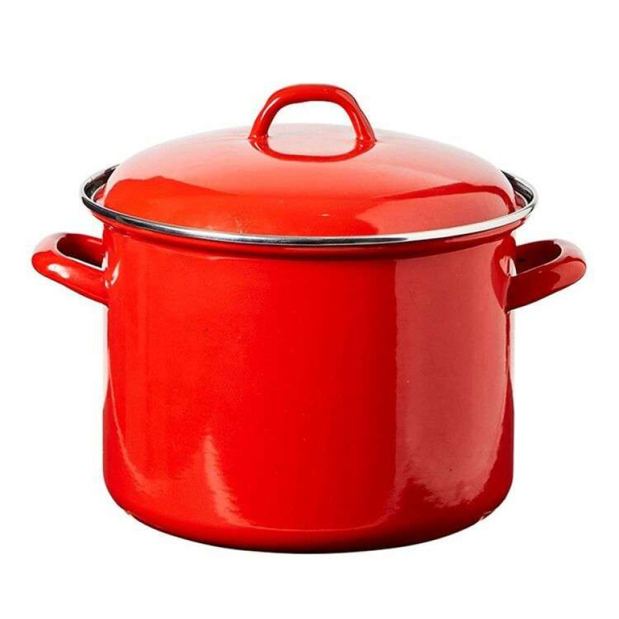 Kitchen & Dining * | Bialetti Enamel Stock Pot 24Cm 7.5L Red