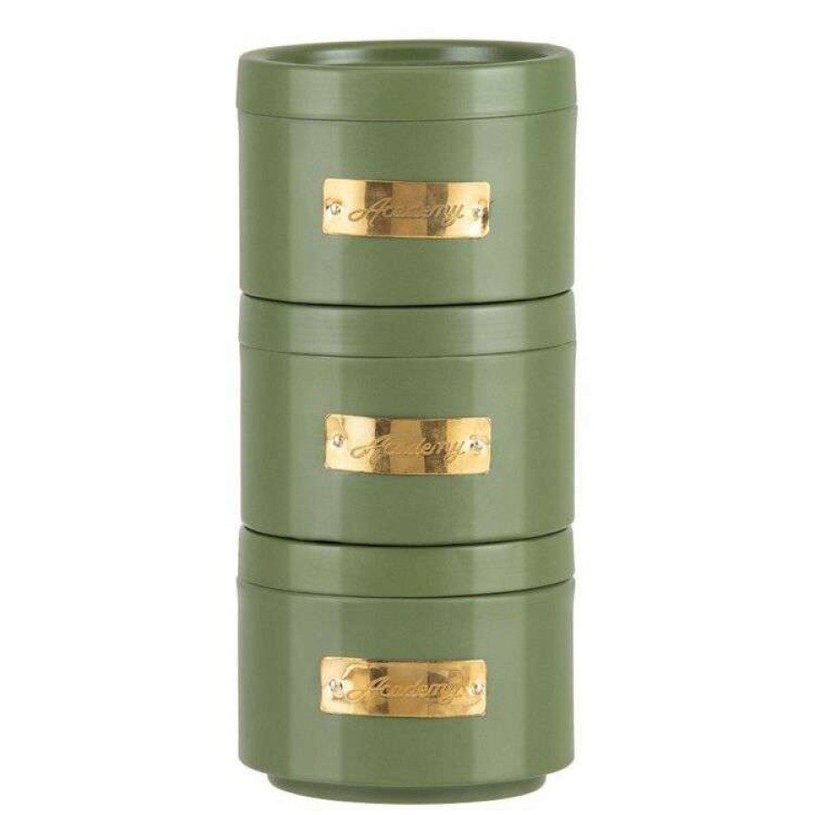 Kitchen & Dining * | Academy Milton Stackable Storage Canister Set 3 Green 13X13X27Cm