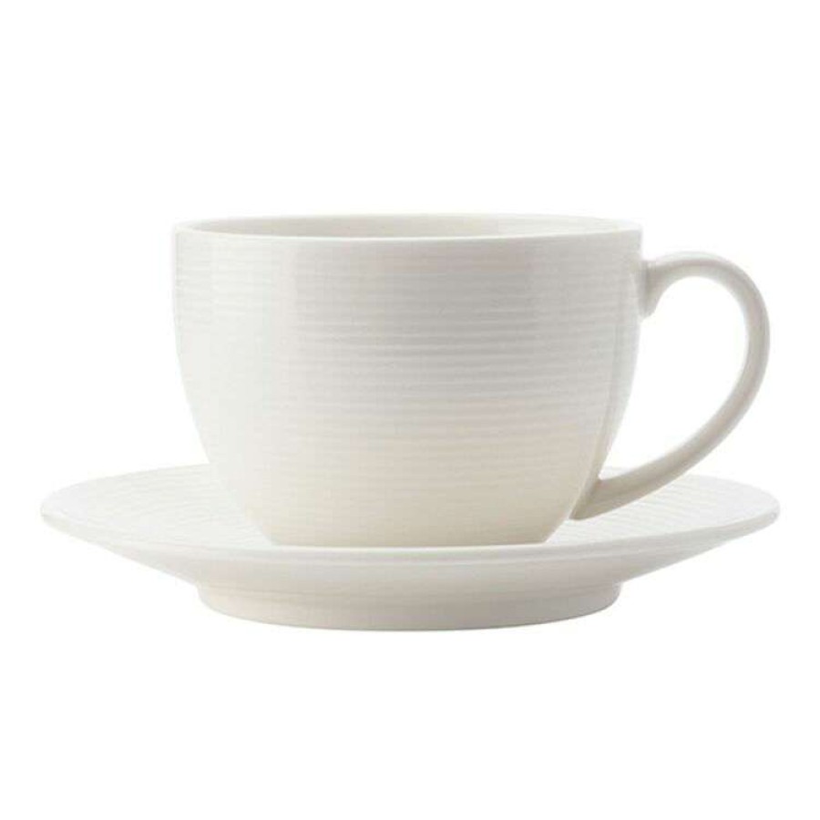 Kitchen & Dining * | Casa Domani Casual White Evolve Coupe Cup And Saucer