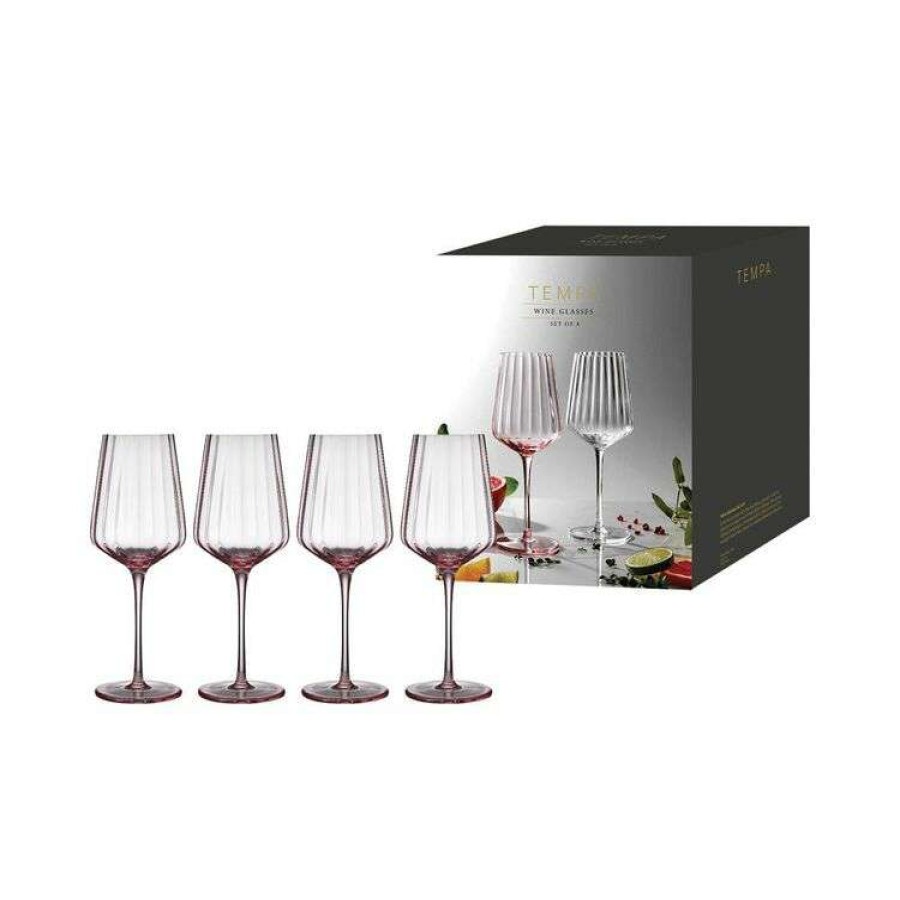 Kitchen & Dining * | Tempa Esme 4 Pack Wine Glass Blush