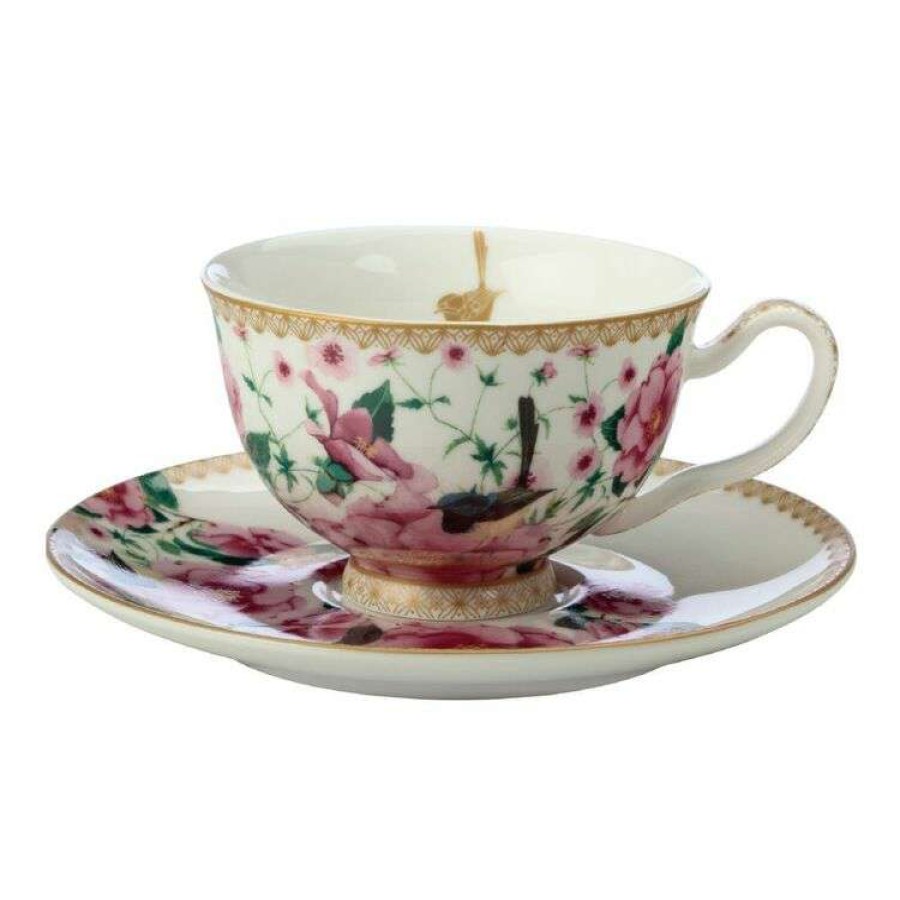 Kitchen & Dining * | Maxwell & Williams Teas & C'S Silk Road Footed Cup & Saucer 200Ml White Gift Boxed