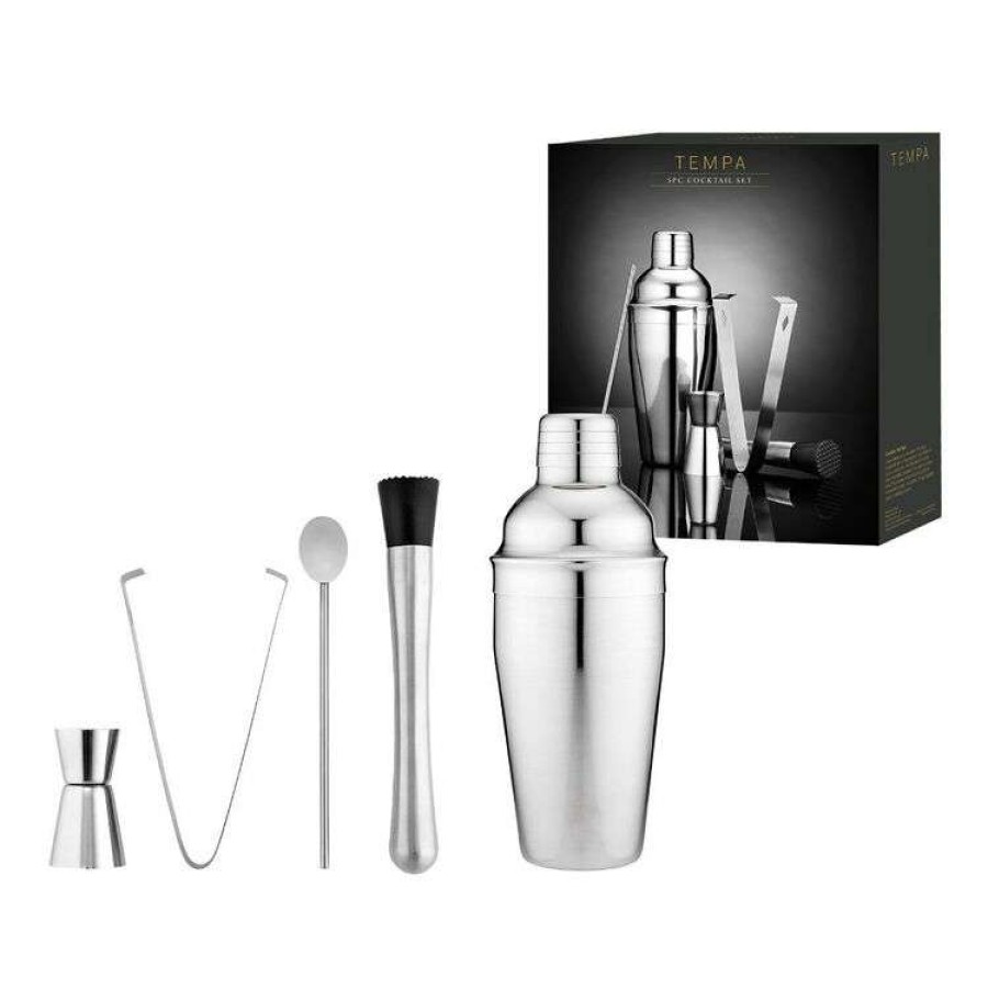 Kitchen & Dining * | Tempa Aurora 5 Piece Silver Cocktail Set