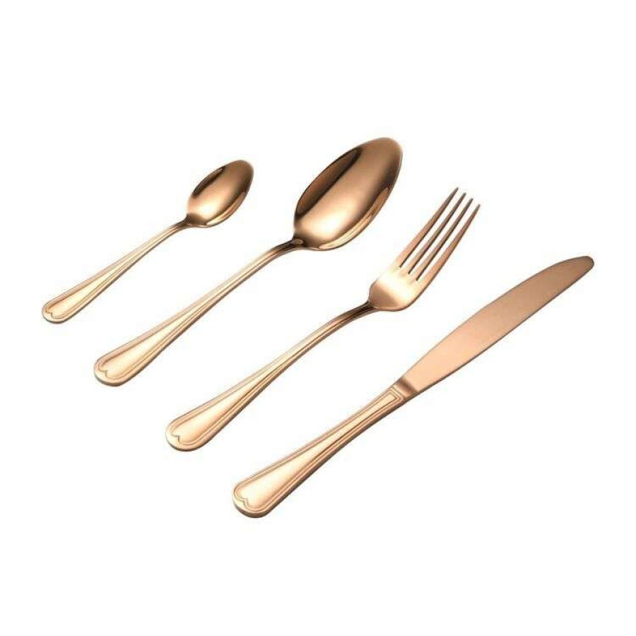 Kitchen & Dining * | Chyka Home Heidy 32 Piece Cutlery Set Copper