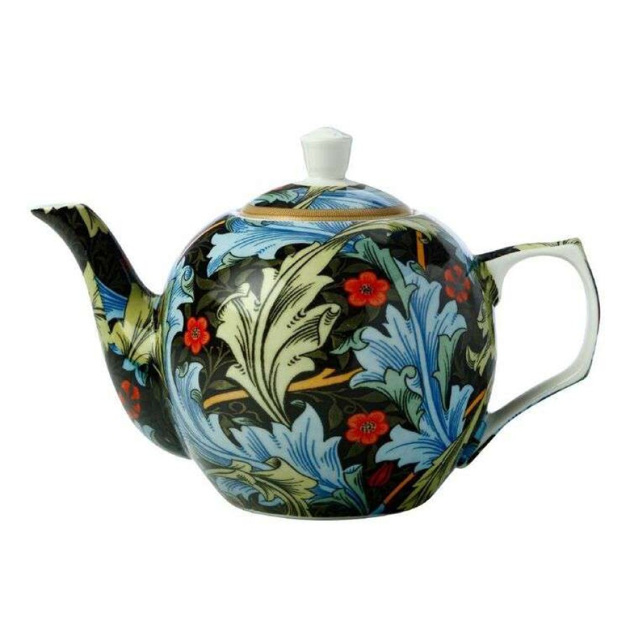 Kitchen & Dining * | Casa Domani William Morris Teapot 750Ml Blue Acanthus Gift Boxed