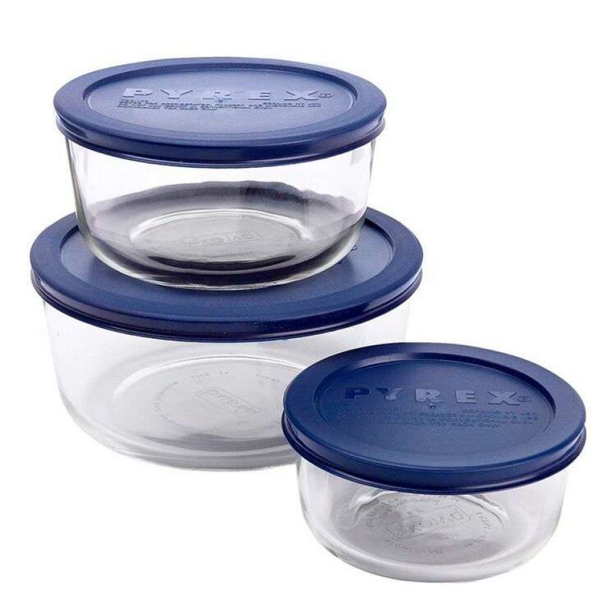 Kitchen & Dining * | Pyrex Glass Round Storage 3-Piece Set