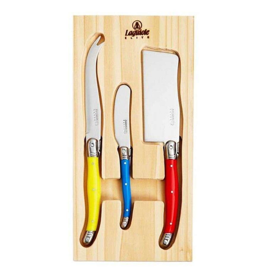 Kitchen & Dining * | Laguiole Elite Multi Colour 3-Piece Cheese Knife Set