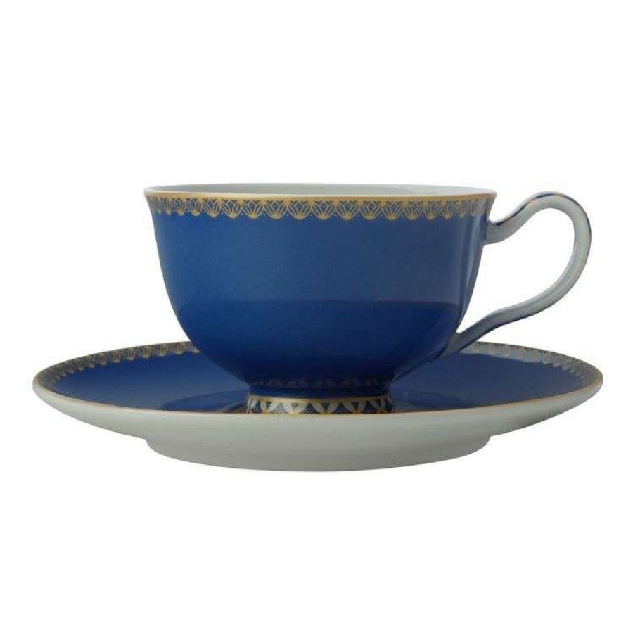 Kitchen & Dining * | Maxwell & Williams Teas & C'S Classic Footed Cup & Saucer 200Ml Blue Gift Boxed