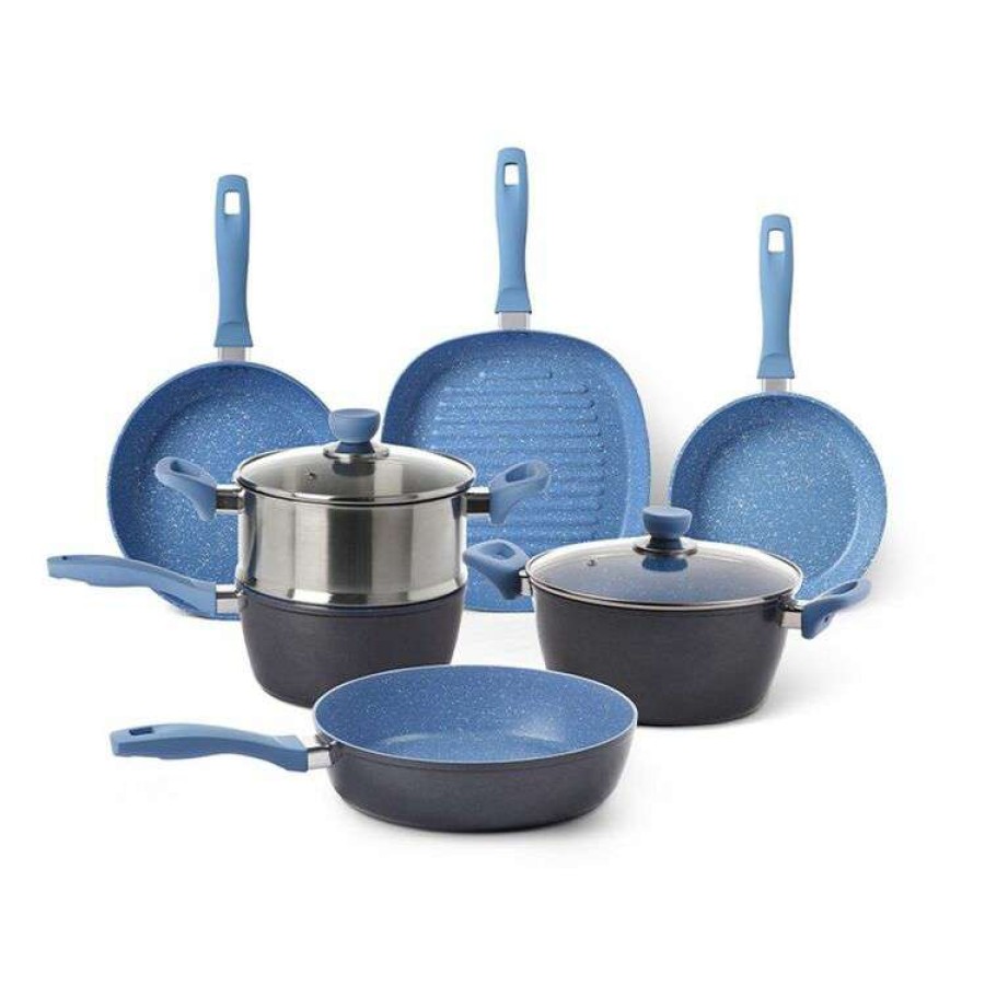 Kitchen & Dining * | Smith & Nobel Stone Plus Cerulean 7-Piece Cookset