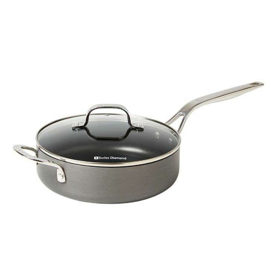 Kitchen & Dining * | Swiss Diamond Hard Anodised Saute Pan 24Cm