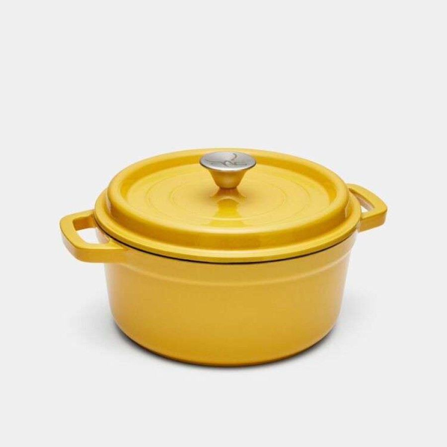 Kitchen & Dining * | S&N By Miguel Maestre S&N By Miguel Artisan Cast Iron Casserole Yellow 24Cm/3.3L