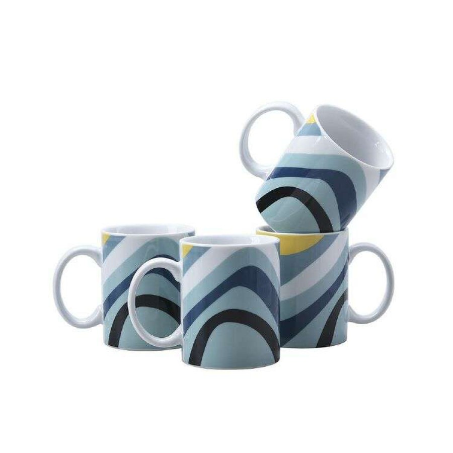 Kitchen & Dining * | Soren Wave 4 Pack Mugs Set Multicolour