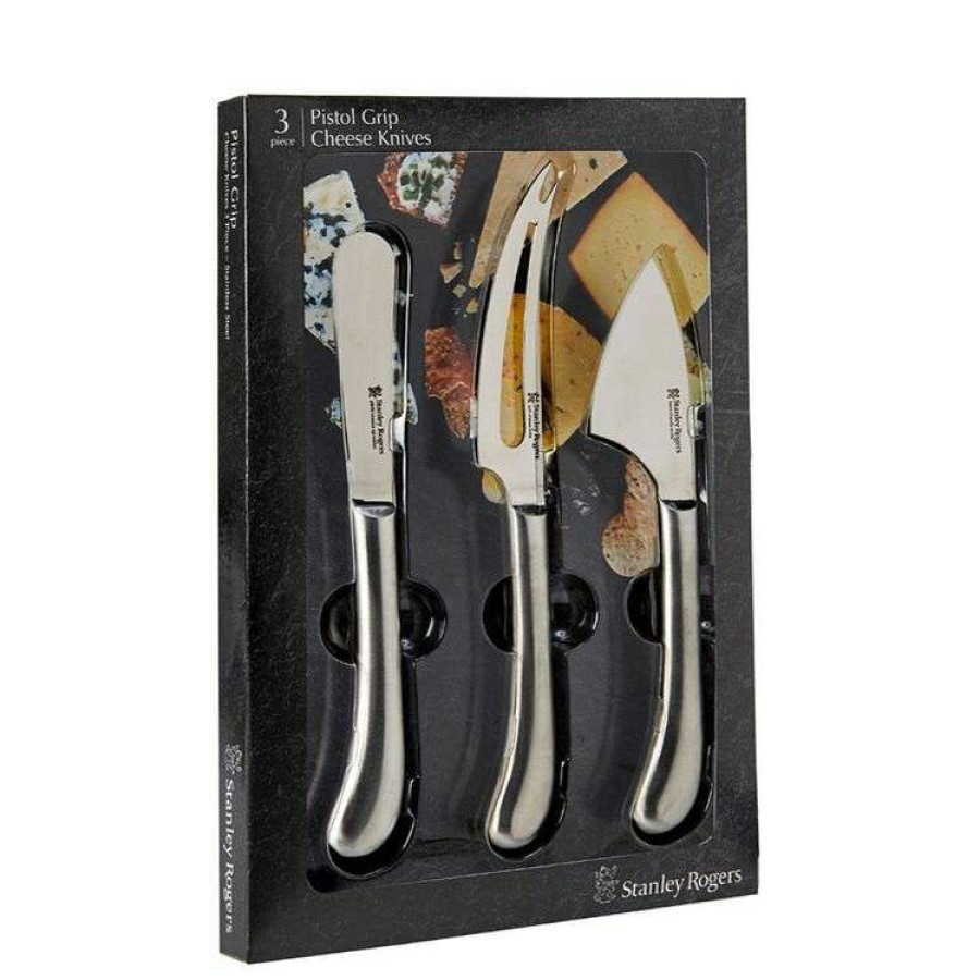 Kitchen & Dining * | Stanley Rogers Pistol Grip Stainless Steel 3-Piece Cheese Knife Set