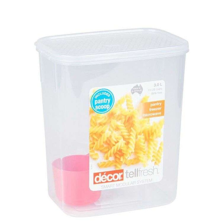 Kitchen & Dining * | Decor Decor Tellfresh Plastic Tall Oblong Food Storage Container 3L