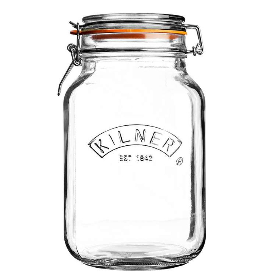 Kitchen & Dining * | Kilner Square Clip Top Jar 1.5 Litre