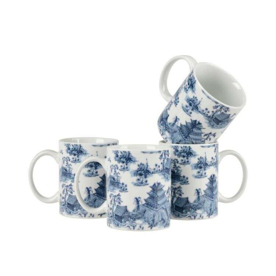 Kitchen & Dining * | Soren Blue China Mug 4 Pack